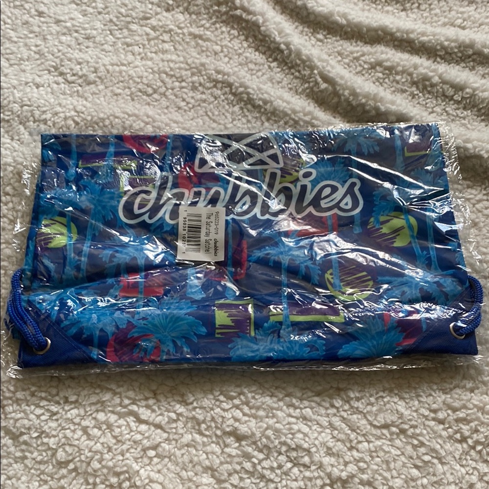 Chubbies Tropical Blue Drawstring Bag